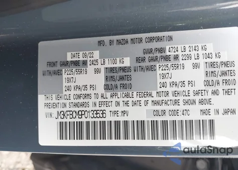 2023 Mazda Cx-5 2.5 S Carbon Edition from USA, damaged, VIN JM3KFBCM9P0133536